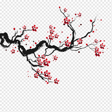 As well as the tree stencil, other stencils included in this pack are 3 x paper lantern stencils, 2 x branch stencils, blossom stencil, 2 x bird stencils and 3 x butterfly stencils. Red Flower Tree Graphics Cherry Blossom Drawing Cherry Blossoms Watercolor Painting Ink Pencil Png Pngwing