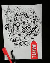 Marvel Doodle Art Avengers Drawings Doodle Drawings Doodle Art Drawing