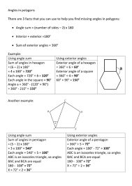 Soal tes kompetensi pra pplt 2009 unimed. Angles In Polygons Revision Teaching Resources