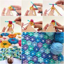 Blanket size can be adjusted by adding/reducing number of squares. Super Soft 6 Petal Flower Baby Blanket With Free Pattern