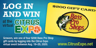 Bass pro shops discount gift cards. Win A 200 Bass Pro Gift Card At Citrus Expo Citrus Industry Magazine