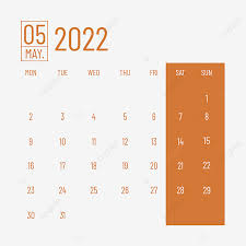 Simple Desktop Calendar 2022 May Calendar Plan Desktop Calendar Monthly Plan Calendar Png And Vector With Transparent Background For Free Download