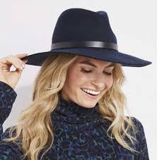 New women's Vineyard Vines wool felt fedora in navy blue