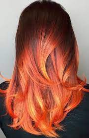 15 Gorgeous Red Ombre Hair Ideas For Fiery Ladies Orange Ombre Hair Hair Color Orange Fire Hair Color
