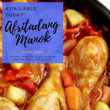 Afritadang Manok Available Today Pilar Diner Ulam Pinoy Na Mura Afritadang Manok Food Diner