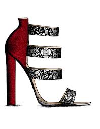 Fashion Illustration Speed Painting With Ink Drawing On Demand Shoe Design Sketches Fashion Illustration Shoes Shoe Art