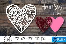 Download Valentine Day Svg Mandala Heart Svg Layered Heart Svg 5 2 1151185 Cut Files Design Bundles