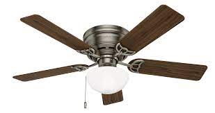 4.7 out of 5 stars. Hunter Low Profile Iii Plus 52 Indoor Flush Mount Ceiling Fan In Antique Pewter Lightsonline Com
