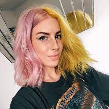 Pin Desires Half Dyed Hair Split Dyed Hair Hair Styles