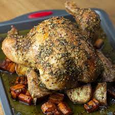 Hearty Roasted Chicken Recipe By Tasty Recipe Roasted Chicken Chicken And Vegetable Bake Vegetable Bake Recipes