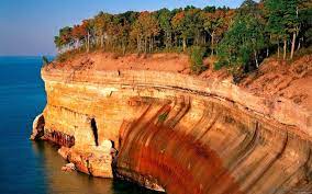 Nature Cliff Hd For Pc Wallpaper Windows 10 Wallpapers Pictured Rocks National Lakeshore Picture Rocks National Lakeshore