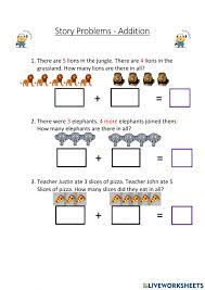 You have 7 balloons and your friend has 5 balloons. Story Problems Grade 1 Easy Addition Worksheet
