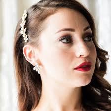 Peyton Crystal and Gold Bridal Earrings