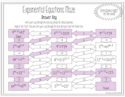 Exponential Equations Worksheet Maze Activity Exponential Equations Exponential Functions Activities