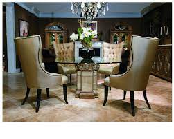 Glass top dining room sets are contemporary, easy to clean and pleasing to the eye. Awesome Mirrored Wooden Base Round Glass Top Dining Table Layjao