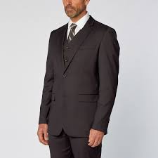 Slim Fit 3 Piece Solid Suit Charcoal Us 40l Braveman