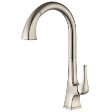 A pull down kitchen faucet is a handy tool that lets you extend the spout to reach better angles. Luxier Single Handle Pull Down Sprayer Kitchen Faucet With 2 Function Spray Head In Brushed Nickel Kts20 Tb The Home Depot
