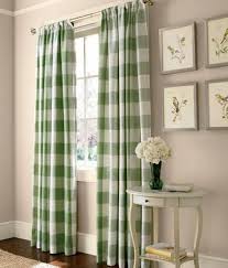 linen check rod pocket curtains