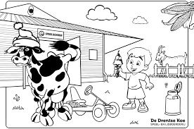 Diverse vormen van boerderijen en het. Kleurplaten De Drentse Koe