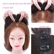 Woman Natural Topper Hairpiece with Bangs Toupee Extension For Thinning  Hair US