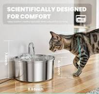 FWMB Cat Water Fountain, 108oz/3.2L Stainless Steel Cat Water Fountain with  Replacement 3 Filters, Automatic Pet Fountain Dispenser for Cats Dogs, ...