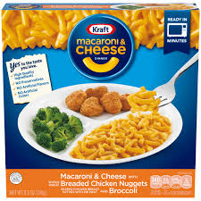 A great chicken noodle casserole recipe is posted on paula deen's site. Kraft Macaroni Cheese Frozen Dinner With Breaded Chicken Nuggets Broccoli 8 5 Oz Box Walmart Com Walmart Com