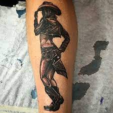 The tattoos were commonly worn by sailors and was adapted as a part of pop culture during the time, which led to their populaity. Black Grey Pinup Cowgirl Remington Tattoo Parlor