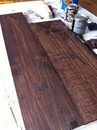 A gel stain should be fine. Varathane Kona On Pine Gorgeous Deep Dark Color Varathane Stain Kona Stain Dark Walnut Stain On Pine