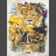 Finished Up My Nature Surrealism Series Animal Art Of The Lion Cat And Africa African Animals Inspired Also From L Art Prints Art Art Prints For Sale