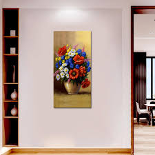 Canvas vase of flowers painting. Beautiful Flower Vase Canvas Printed Wall Painting Wallmantra