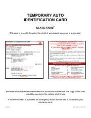 This applies to current customers at policy renewal, as well as new and. Aid Temporary Auto Identification Card State Farm This Card Is Invalid If The Policy For Which It Was Issued Lapses Or Is Terminated This Card Course Hero