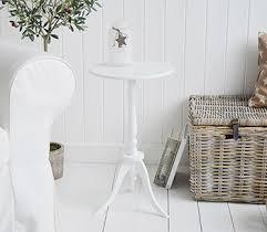 For fans of a modern farmhouse look, this side table is sure to please. Harvard White Small Round Pedestal Table White Furniture