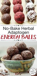 No Bake Herbal Adaptogen Energy Balls Recipe Raw Food Recipes Baking Snack Recipes