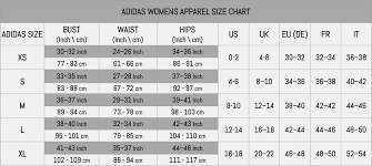 Adidas Mens Clothes Size Chart