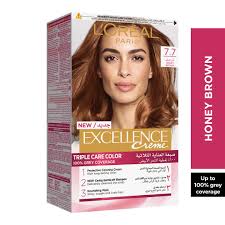 Burgundy hair color is easy to get if you have darker hair color. L Oreal Paris Excellence Creme Permanent Hair Color 7 7 Honey Brown