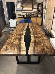 English Walnut And Epoxy Dining Table Wood Resin Table Diy Dining Table Wood Table Design