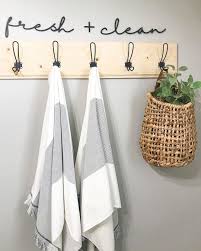 Yerith Jeh Rith On Instagram We Used Some Leftover Wood To Make This Towel Hook Rack The In 2020 Towel Rack Bathroom Hanging Bathroom Baskets Bathroom Towel Decor