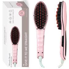 Goomee the miracle brush in teal detangles all hair types with a concave shape designed to fit your head for ultimate comfort. Miracle Hair Straightening Brush Straightening Brush Hair Brush Straightener Best Hair Brush