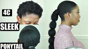 Natural 4c Hair Sleek Low Ponytail Tutorial For Beginners Ponytail Tutorial Natural Hair Ponytail 4c Hairstyles