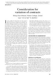 Unilateral modifications are changes made to a contract by one side, usually the seller. Pdf Consideration For Variation Of Contracts Mindy Chenwishart Academia Edu