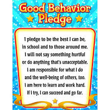 Good Behavior Pledge Chart Classroom Behavior Kids