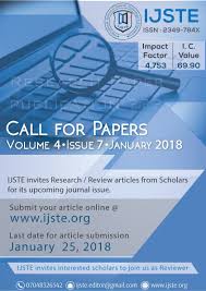 Ijste Paper Submission Invitation January 2k18 International Journal Of Science Technology And Engineering Ijste Journal Call For Papers Vol 4 Issue 7 Janu