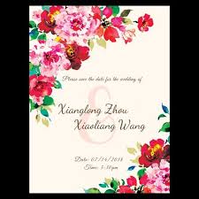Single Page Wedding Invitation With Red Flower Theme Card Or Invitation Contest Design Card Invitation Picked Wedding Invitations Invitations Red Flowers