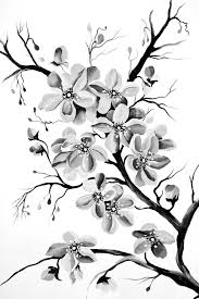 You can edit any of drawings via our online image editor before downloading. Black And White Pattern Of Japanese Cherry Tree Flowers Watercolor Illustration Mini Art Print By Japanese Flower Tattoo Tree Tattoo Black Cherry Tree Tattoos