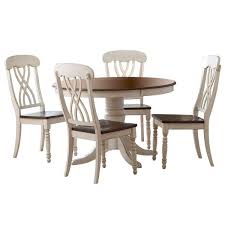 Attractive antique style kitchen units of wooden materials in white. Homesullivan 5 Piece Antique White And Cherry Dining Set 401393w 48 5pc The Home Depot