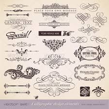 Calligraphic And Floral Design Elements Page Decoration Vector Free Calligraphy Set