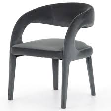 Alexander Modern Classic Grey Upholstered Velvet Dining Chair Dining Chairs Fabric Dining Chairs Velvet Dining Chairs