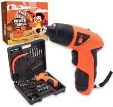 Shop for cordless drill power tools online at target. Amazon Com Joytown Kids Real Power Drill Set Electric Cordless Drill Tool Kit For Children With Interchangeable Bits Flexible Shaft Charger All In Carrying Case Learning Tools For Boys Girls Home