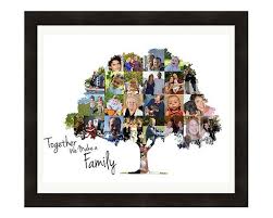 Personalized Family Tree Photo Collage Family Tree Print Birthday Gift Custom Made With Your Digital Pictures Family Tree Collage Family Tree Wall Art Tree Collage