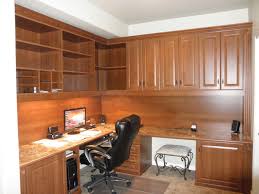 home office using kitchen cabinets desk